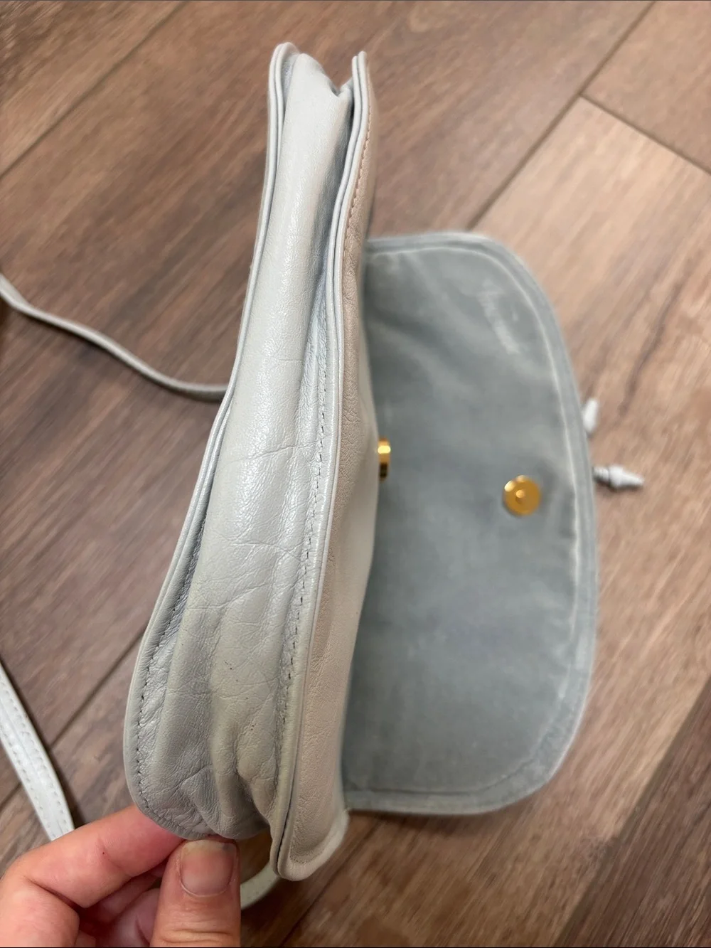 Finesuede Vintage Leather Crossbody Bag - Minimal Shoulder Purse Made in England